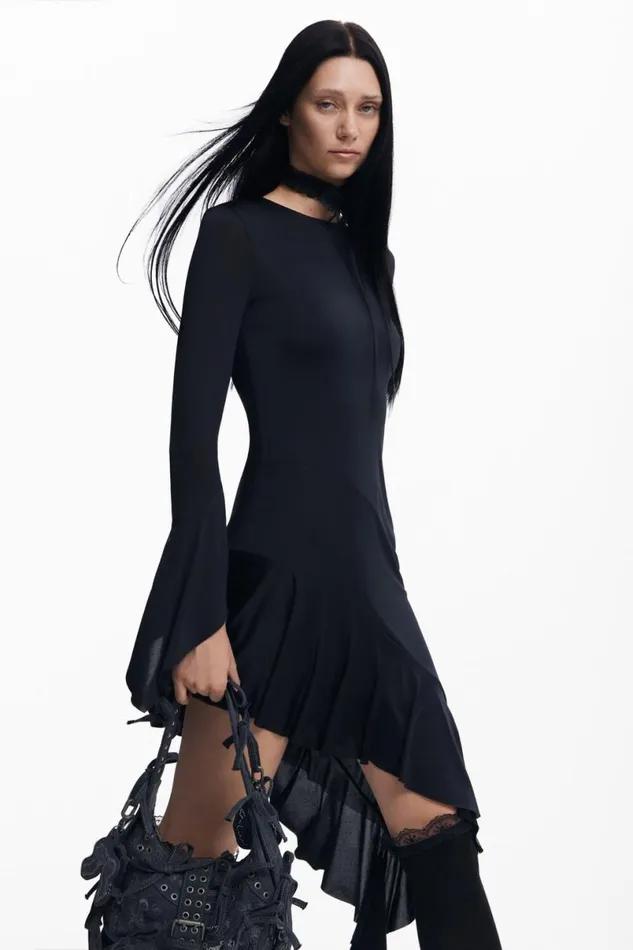 Women Dresses And Jumpsuits Desigual Mara Escot Asymmetric Black Dress