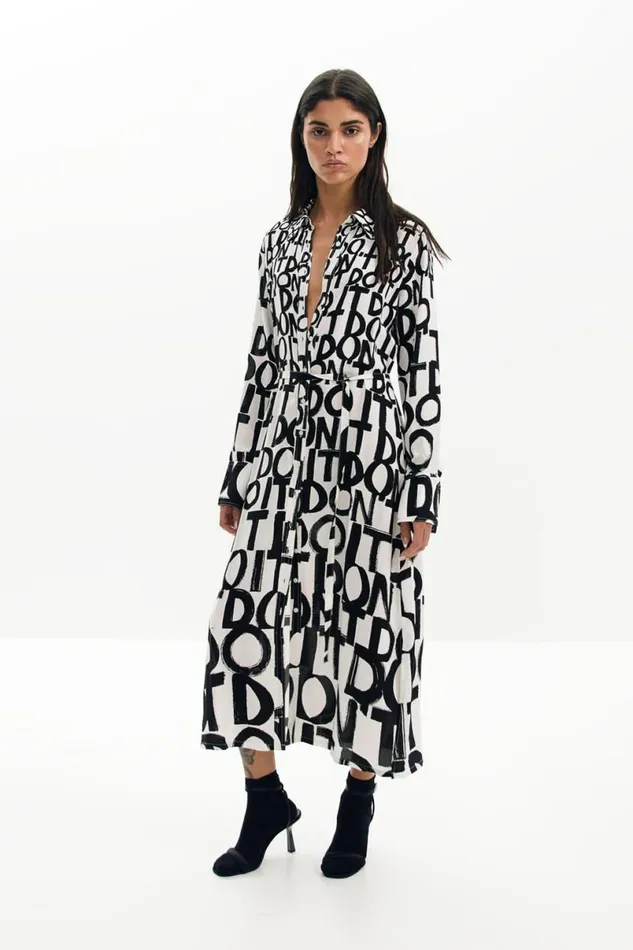 Women Dresses And Jumpsuits Desigual Midi Dress With Lettering