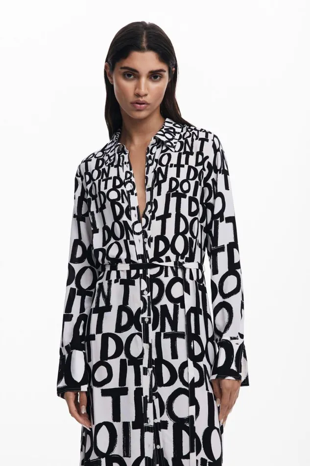 Women Dresses And Jumpsuits Desigual Midi Dress With Lettering