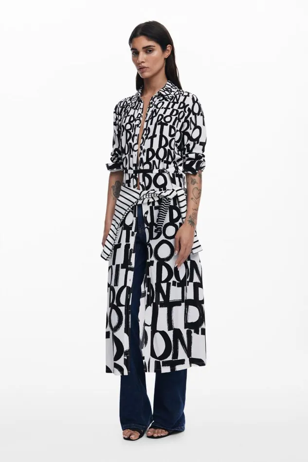Women Dresses And Jumpsuits Desigual Midi Dress With Lettering