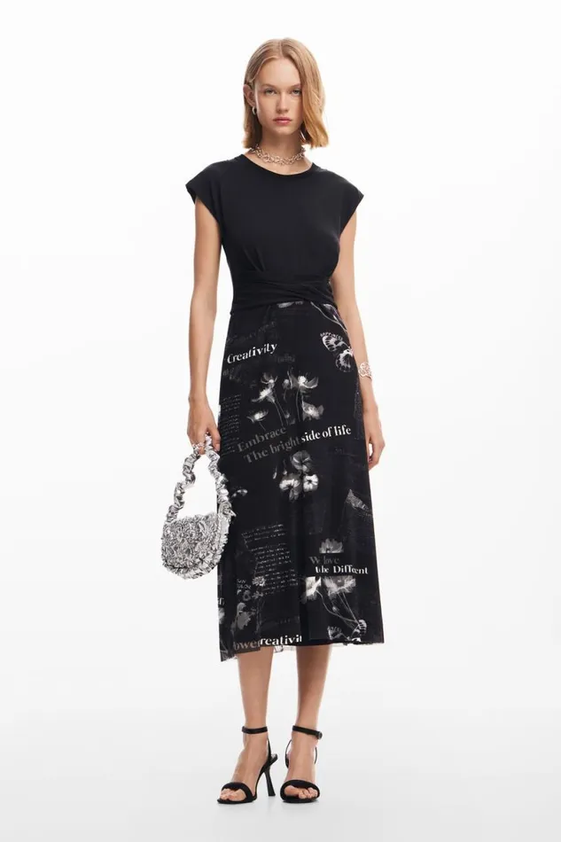 Women Dresses And Jumpsuits Desigual Midi Dress With Text