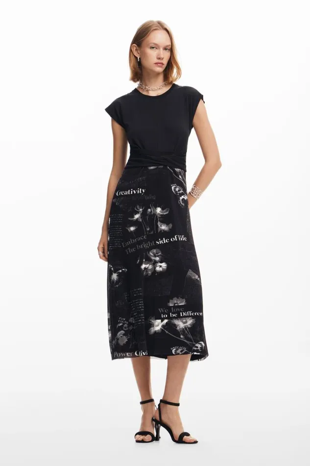 Women Dresses And Jumpsuits Desigual Midi Dress With Text