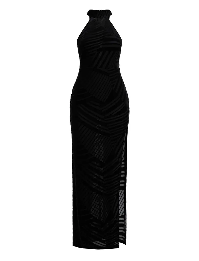 Women Dresses BCBG Black Allegra Halter Gown Black
