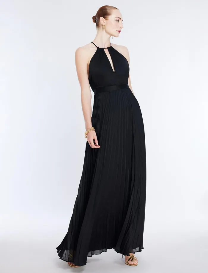 Women Dresses BCBG Primrose Pleated Gown Black