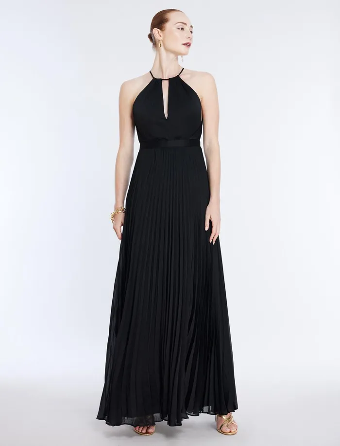 Women Dresses BCBG Primrose Pleated Gown Black