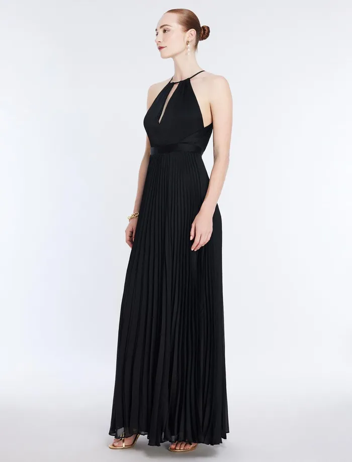 Women Dresses BCBG Primrose Pleated Gown Black
