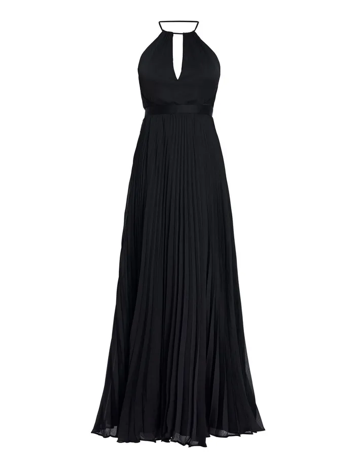 Women Dresses BCBG Primrose Pleated Gown Black