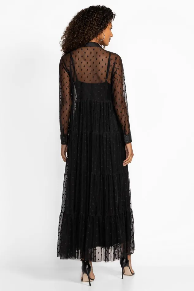 Women Dresses Johnny Was MAZZY TIERED SHIRTDRESS Black Women Dresses Johnny Was MAZZY TIERED SHIRTDRESS Black