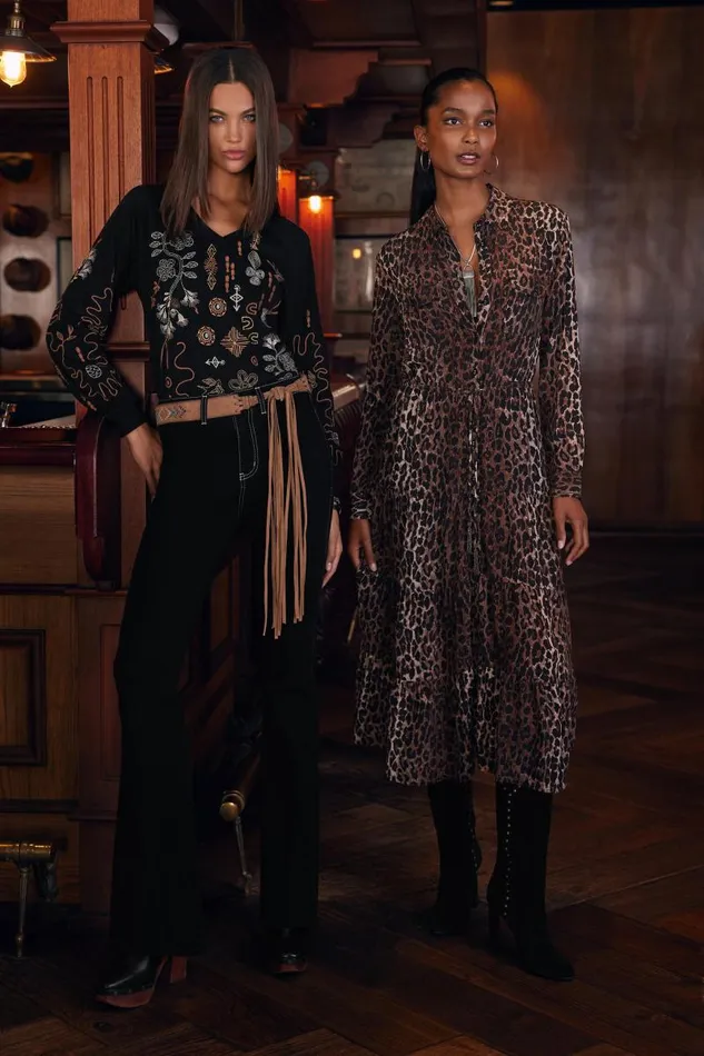 Women Dresses Johnny Was WESTERN TIER DRESS Og Leopard Women Dresses Johnny Was WESTERN TIER DRESS Og Leopard