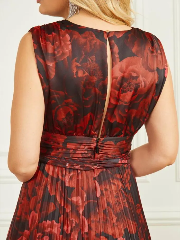 Women Dresses Marciano Annika Pleated Maxi Dress Passion Flower Print Women Dresses Marciano Annika Pleated Maxi Dress Passion Flower Print