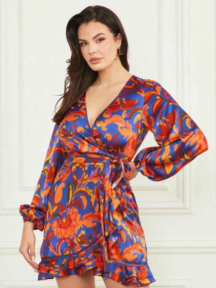 Women Dresses Marciano Betty Blue Wrap Dress Betty Blue Print Women Dresses Marciano Betty Blue Wrap Dress Betty Blue Print