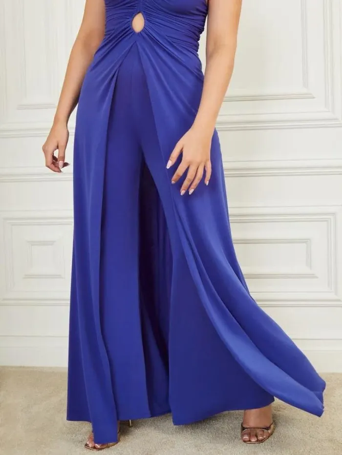 Women Dresses Marciano Frida Draped Jumpsuit Jewel Blue Women Dresses Marciano Frida Draped Jumpsuit Jewel Blue