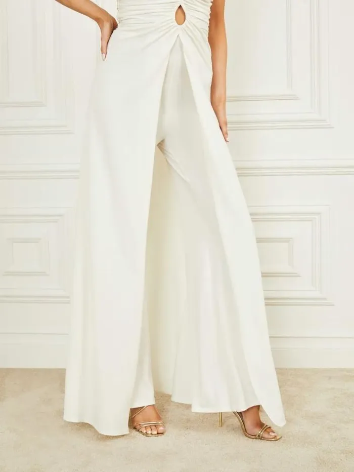 Women Dresses Marciano Frida Draped Jumpsuit Pale Pearl Women Dresses Marciano Frida Draped Jumpsuit Pale Pearl