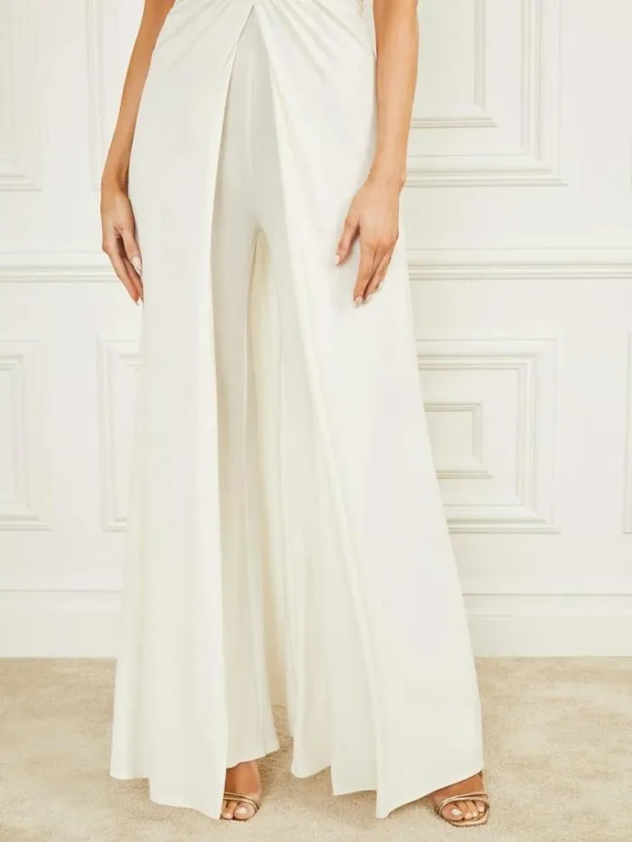 Women Dresses Marciano Frida Draped Jumpsuit Pale Pearl Women Dresses Marciano Frida Draped Jumpsuit Pale Pearl