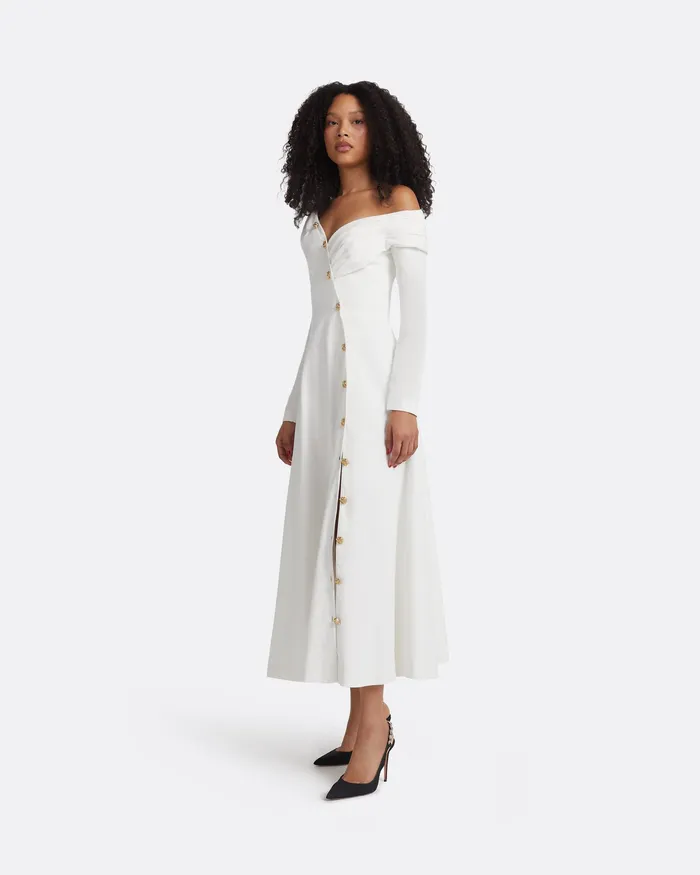 Women Dresses Safiyaa Blaike Ivory Midi Dress Ivory
