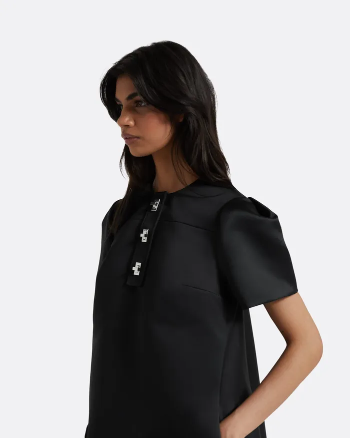 Women Dresses Safiyaa Damla Black Short Dress Black