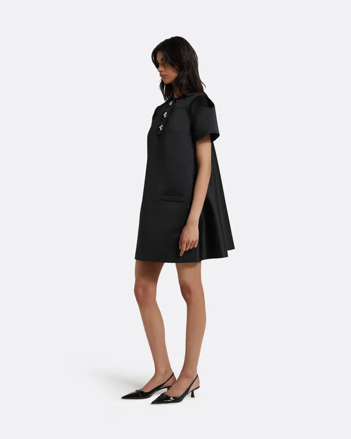Women Dresses Safiyaa Damla Black Short Dress Black