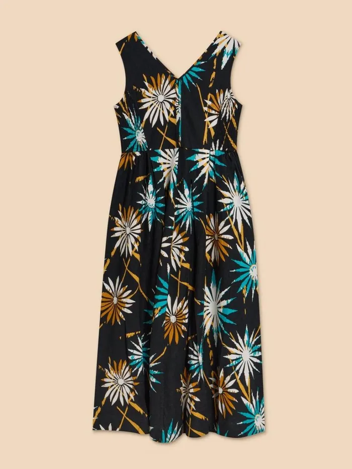 Women DRESSES White Stuff Gigi Linen Blend Maxi Dress Black Print Women DRESSES White Stuff Gigi Linen Blend Maxi Dress Black Print