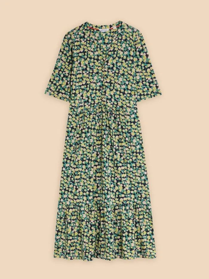 Women DRESSES White Stuff Naya Jersey Printed Tiered Dress Navy Print Women DRESSES White Stuff Naya Jersey Printed Tiered Dress Navy Print