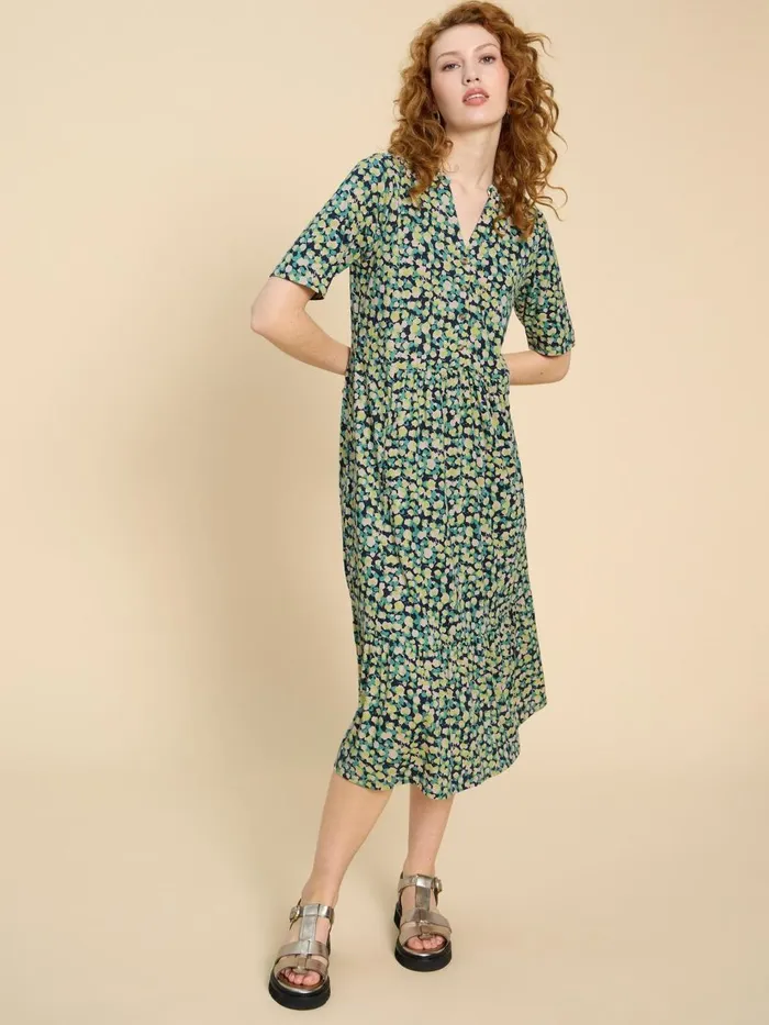 Women DRESSES White Stuff Naya Jersey Printed Tiered Dress Navy Print Women DRESSES White Stuff Naya Jersey Printed Tiered Dress Navy Print