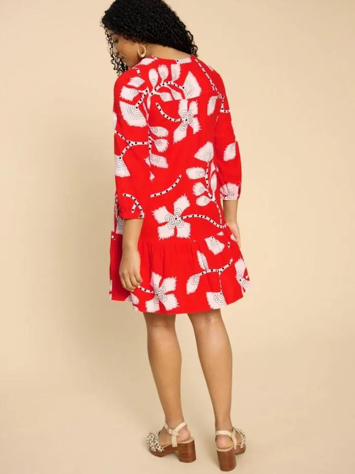 Women DRESSES White Stuff Otto Linen Blend Dress Orange Print Women DRESSES White Stuff Otto Linen Blend Dress Orange Print