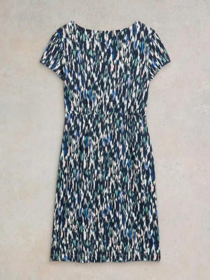 Women DRESSES White Stuff Tallie V Neck Jersey Dress Navy Multi Women DRESSES White Stuff Tallie V Neck Jersey Dress Navy Multi