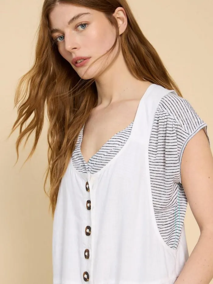 Women DRESSES White Stuff Viola Crop Linen Dungaree Natural White