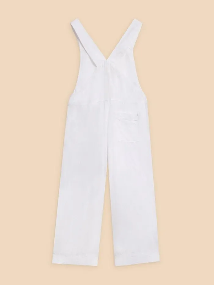 Women DRESSES White Stuff Viola Crop Linen Dungaree Natural White Women DRESSES White Stuff Viola Crop Linen Dungaree Natural White