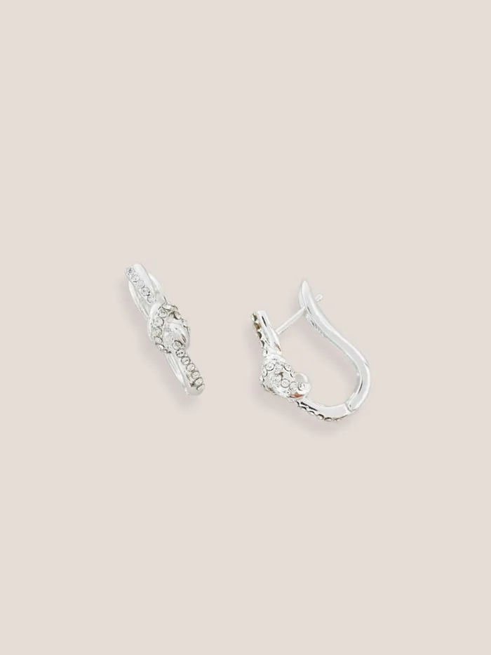 Women EARRINGS White Stuff Silver Plated Knot Earrings Silver Tone Metallic Women EARRINGS White Stuff Silver Plated Knot Earrings Silver Tone Metallic