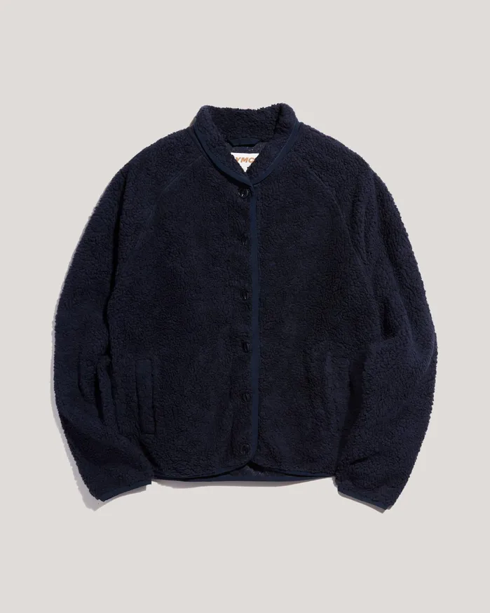 Women Earth Beach Fleece Jacket Navy YMC Outerwear