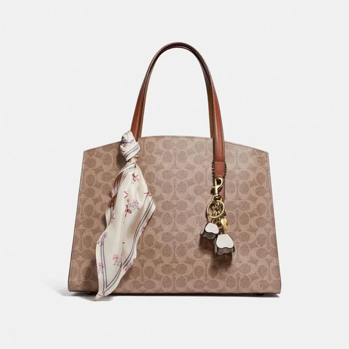 Women Essential Tea Rose Bag Charm Goldchalk Coach Bag Straps and Keychains