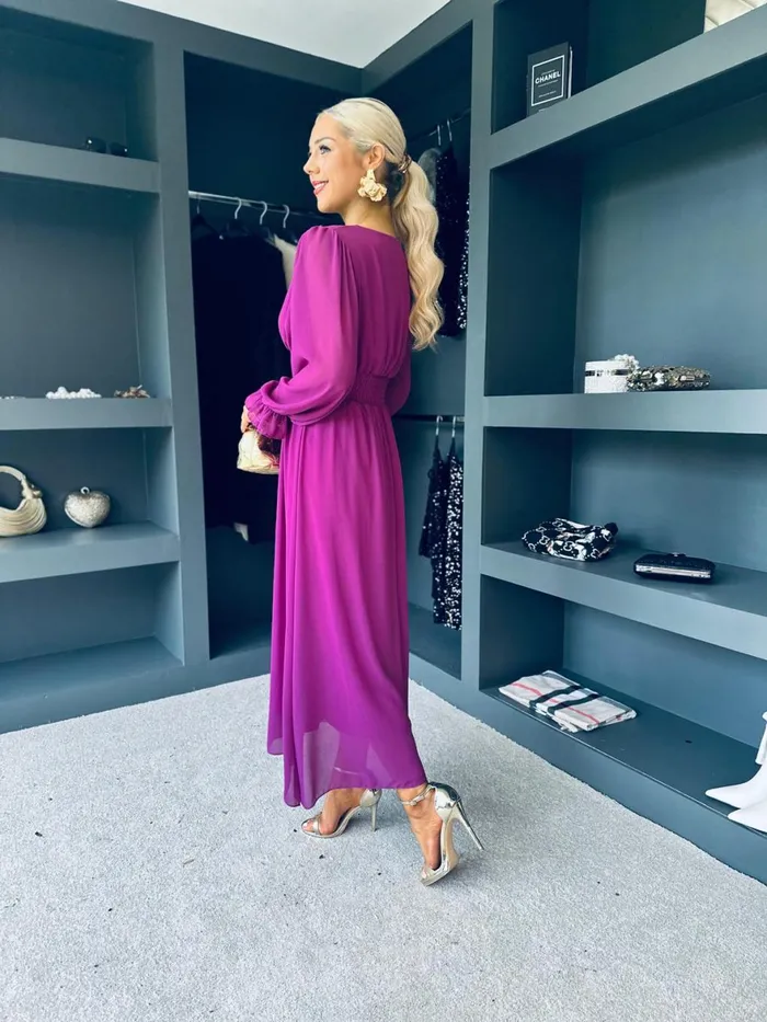 Women Evening Dress Canella Lane Cliona Banded Midi Dress Berry