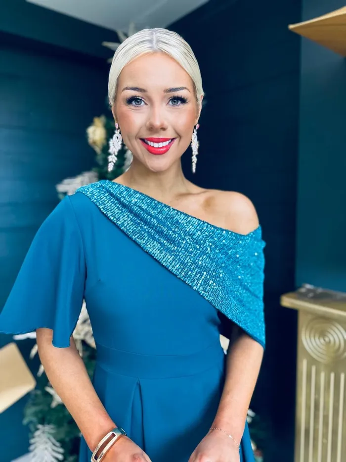 Women Evening Dress Canella Lane Juliet Detailed Occasion Dress Teal