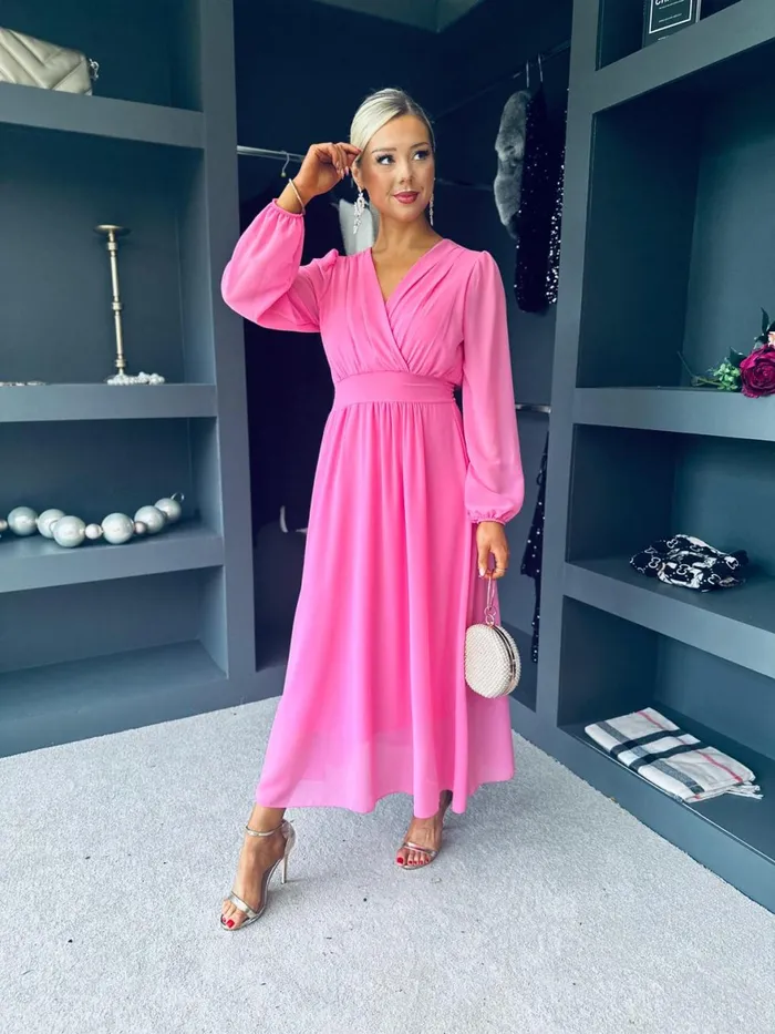 Women Evening Dress Canella Lane Maeve Banded Midi Dress Pink
