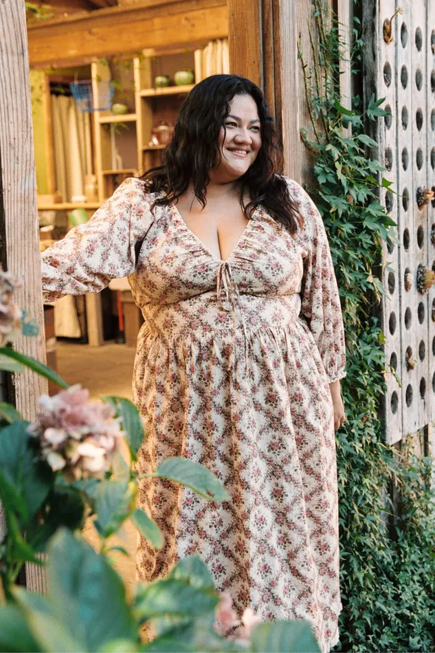 Women Extended Sizing Christy Dawn The Venus Dress Extended Ivory Rose Lattice