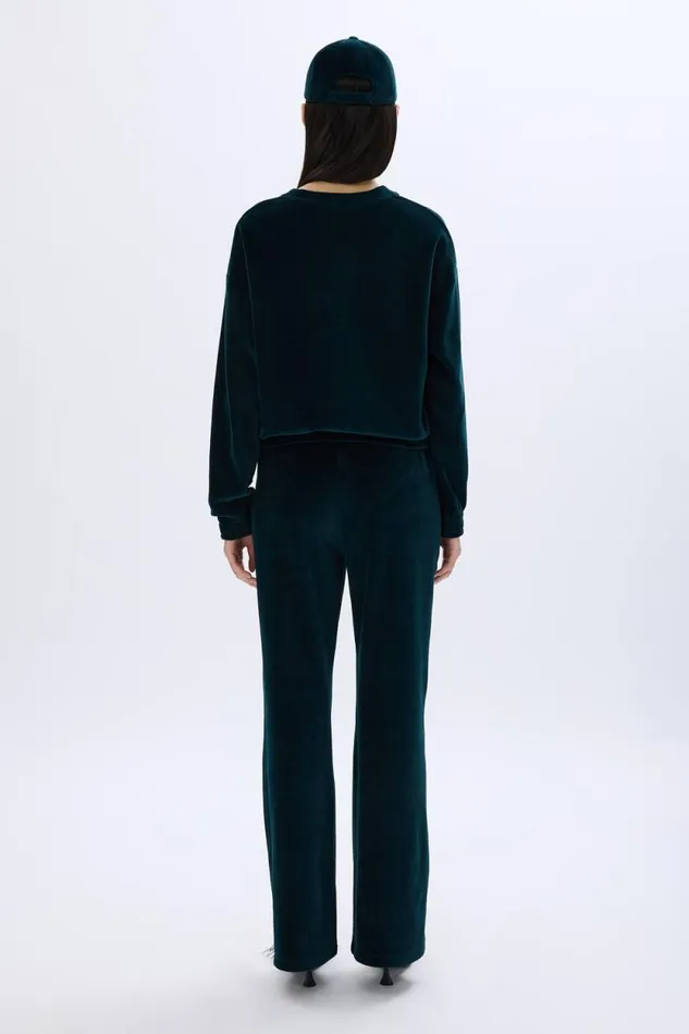 Women Flared Velvet Trousers Dark Green Green Sonia Rykiel Trousers And Denim
