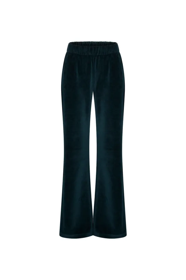 Women Flared Velvet Trousers Dark Green Green Sonia Rykiel Trousers And Denim