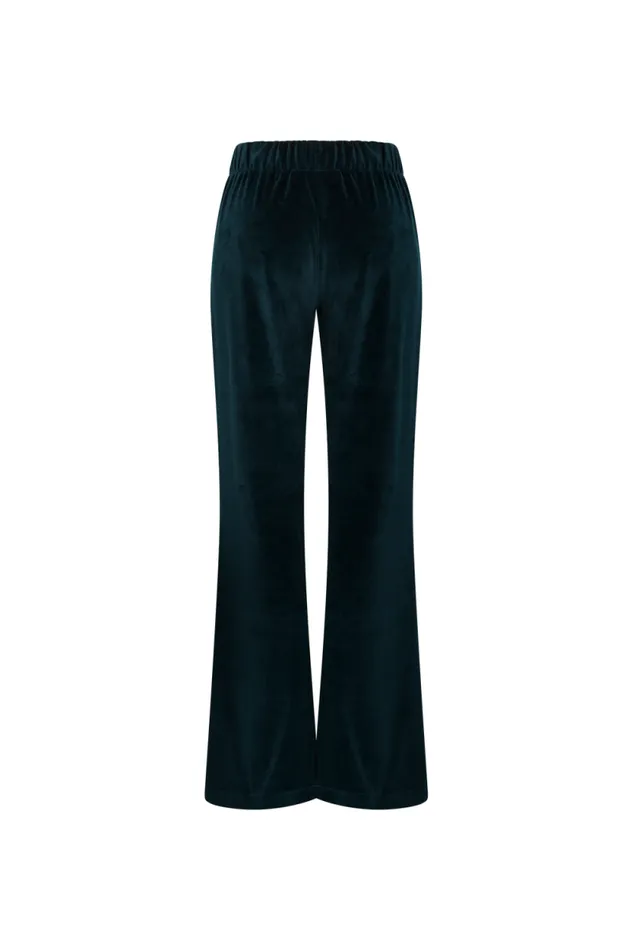 Women Flared Velvet Trousers Dark Green Green Sonia Rykiel Trousers And Denim