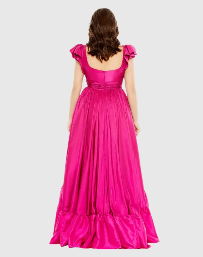 Women Flutter Sleeve A Line High Low Ruffle Hem Gown Plus Magenta Plus Size Dresses Mac Duggal Women Flutter Sleeve A Line High Low Ruffle Hem Gown Plus Magenta Plus Size Dresses Mac Duggal