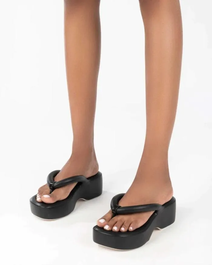 Women Free Platform Black Melissa Flip Flops