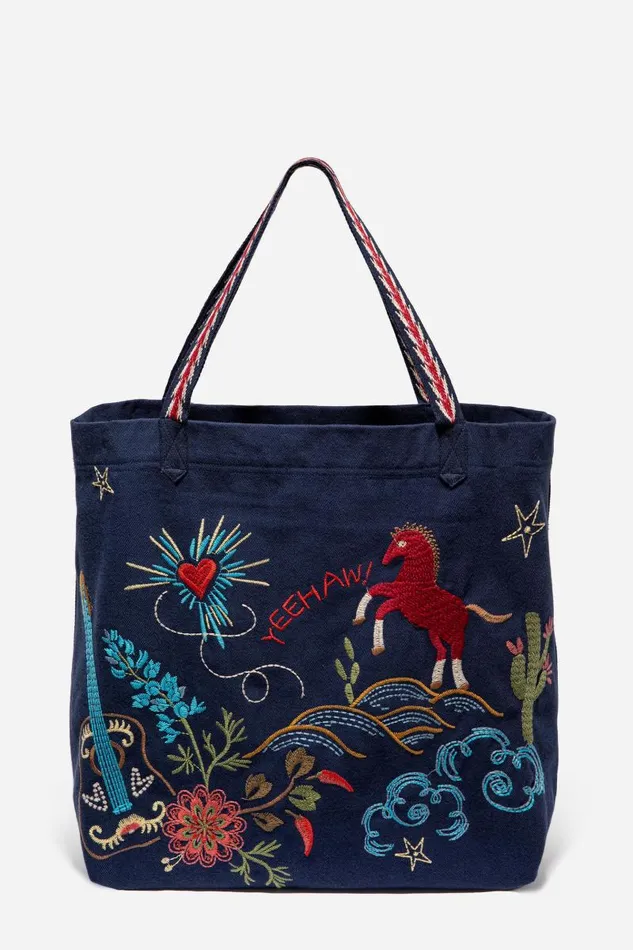 Women Handbags Johnny Was Texas Everyday Tote Navy Women Handbags Johnny Was Texas Everyday Tote Navy