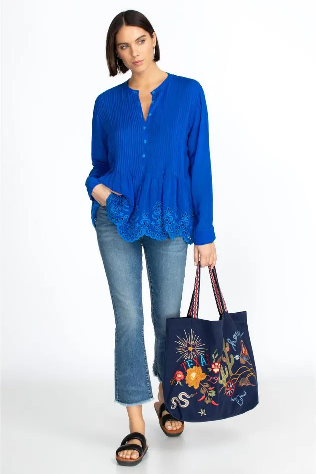 Women Handbags Johnny Was Texas Everyday Tote Navy Women Handbags Johnny Was Texas Everyday Tote Navy
