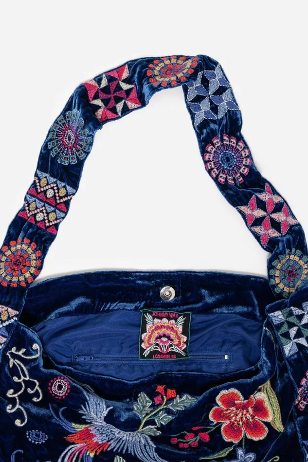 Women Handbags Johnny Was VELVET WIDE STRAP TOTE BAG Bellwether Women Handbags Johnny Was VELVET WIDE STRAP TOTE BAG Bellwether