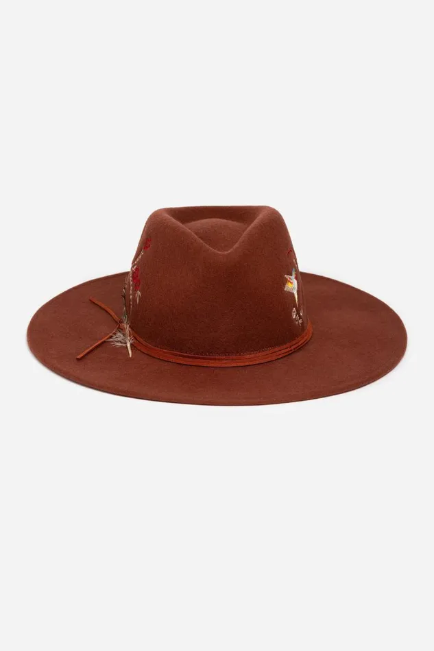 Women Hats Johnny Was HUMMINGBIRD FEATHER HAT Rust Women Hats Johnny Was HUMMINGBIRD FEATHER HAT Rust