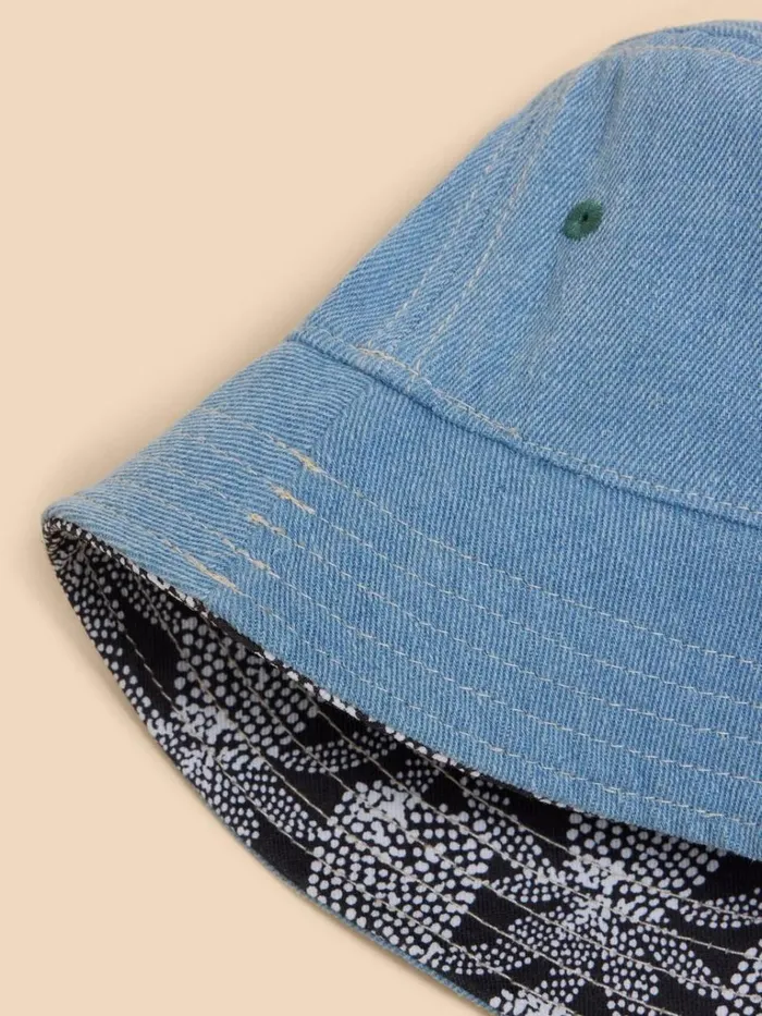 Women HATS White Stuff Reversible Bucket Hat Black Multi