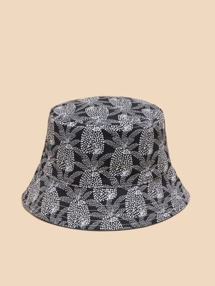 Women HATS White Stuff Reversible Bucket Hat Black Multi Women HATS White Stuff Reversible Bucket Hat Black Multi
