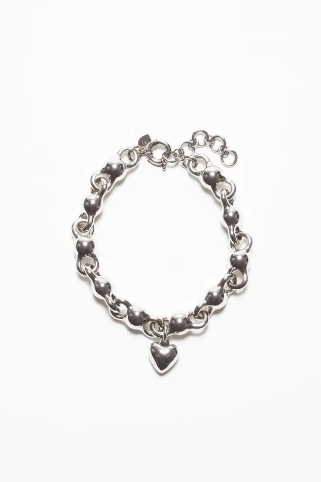 Women Heart Charm Necklace Antique Silver Acne Studios Jewellery