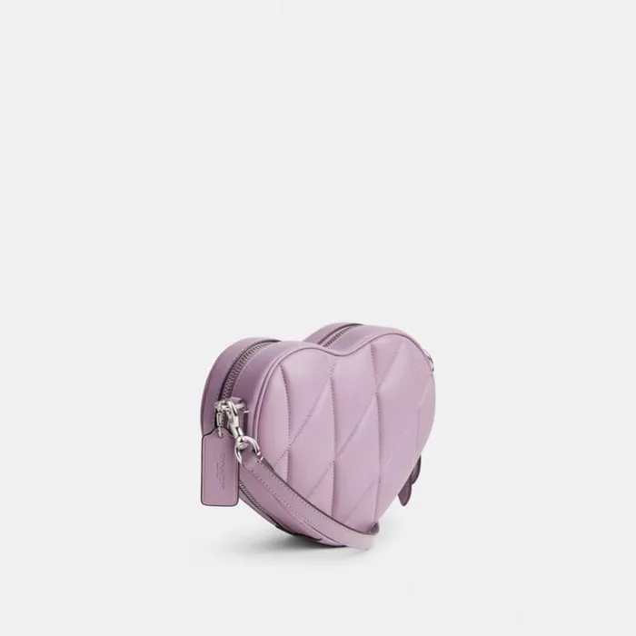 Women Heart Crossbody With Quilting Silverice Purple Coach Crossbody Bags