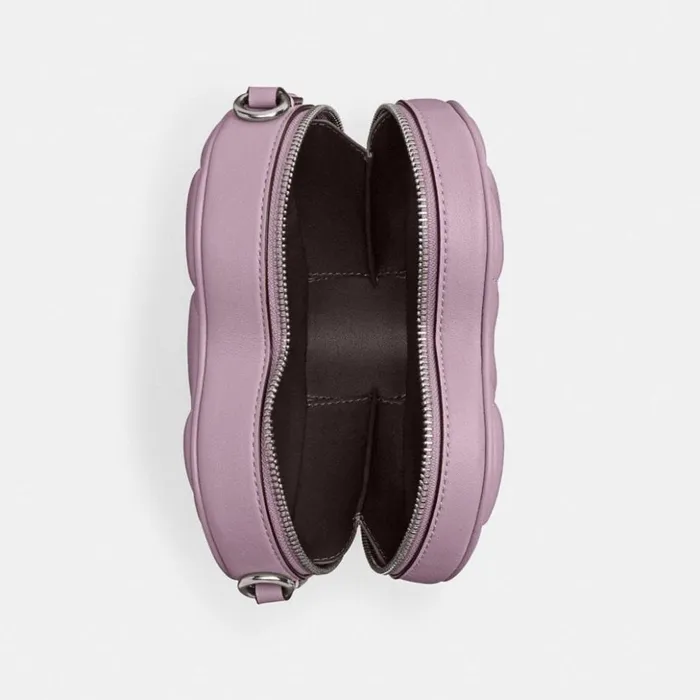 Women Heart Crossbody With Quilting Silverice Purple Coach Crossbody Bags