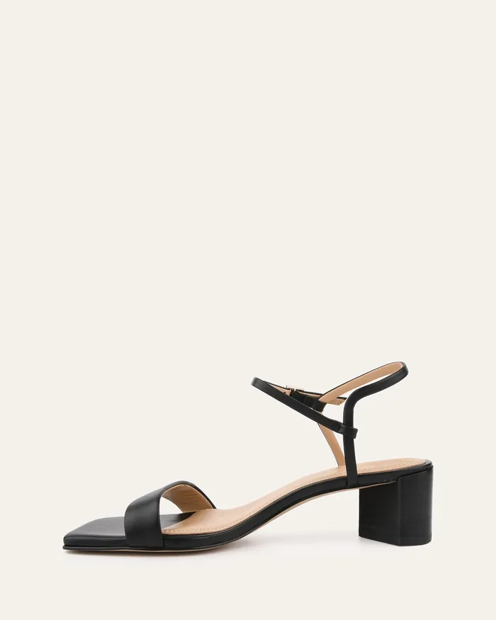 Women Helen mid sandals black leather MID SANDALS jomercer Women Helen mid sandals black leather MID SANDALS jomercer